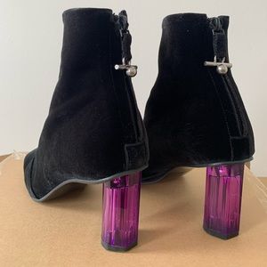 Salondeju Black/purple Velvet Ankle Boots